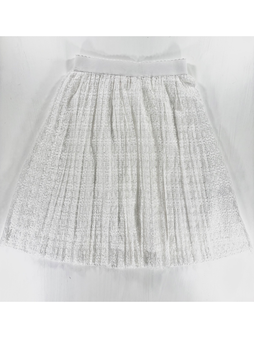 Yu & Me Paris White Lace Knee Length Skirt Size S/M